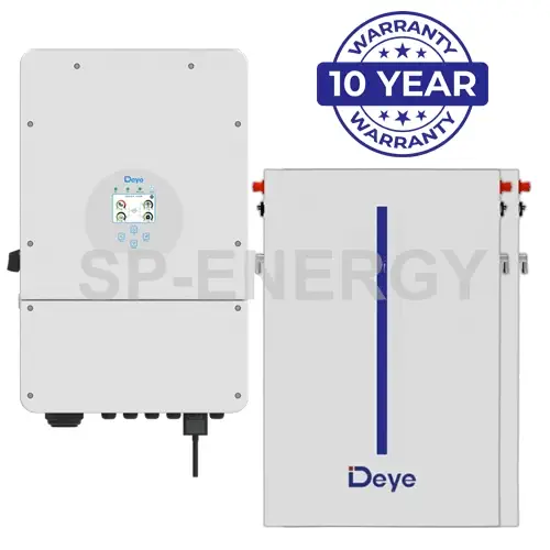 8kW Deye Inverter alongside 6.14kWh Deye Battery - efficient power storage for home and business