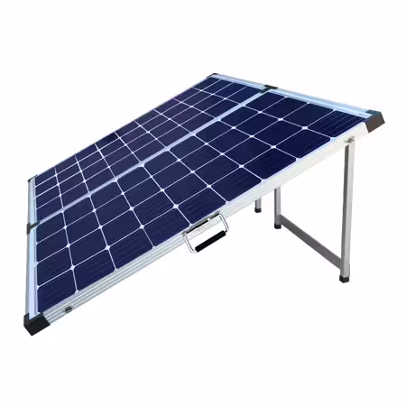 Foldable Portable Solar Panel 320W No Controller in briefcase-style fold, open on ground.